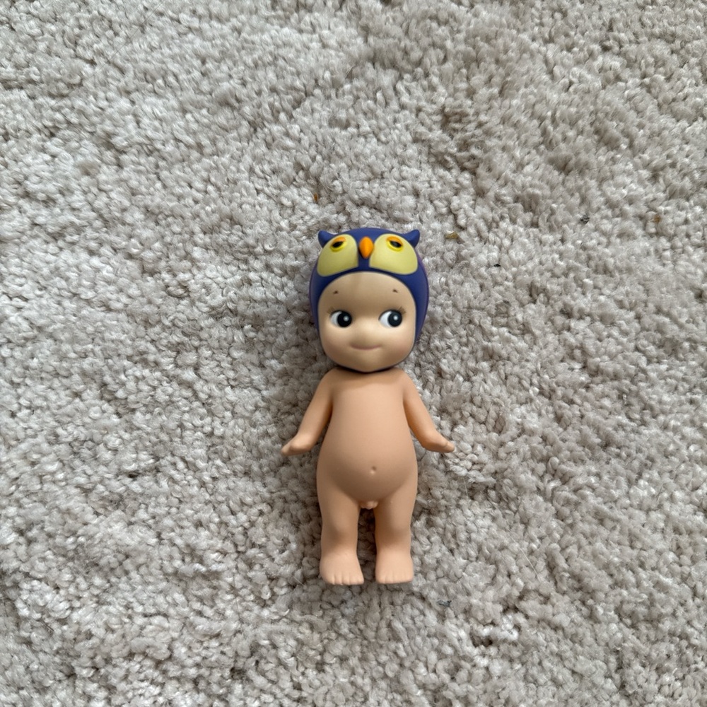 Charming Owl Doll with Blue and Yellow Hat